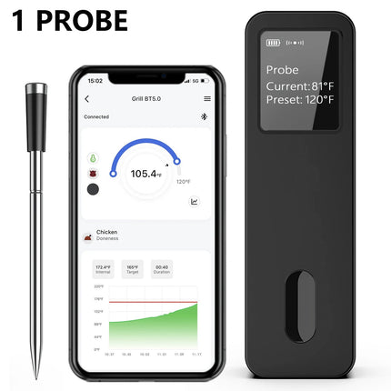 GriliSync Smart Wireless Meat Thermometer with Bluetooth Range