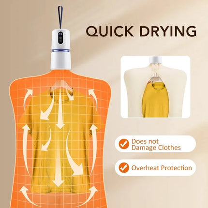 AirieLuxe Portable Travel Clothes Dryer with 360° Hot Air Circulation