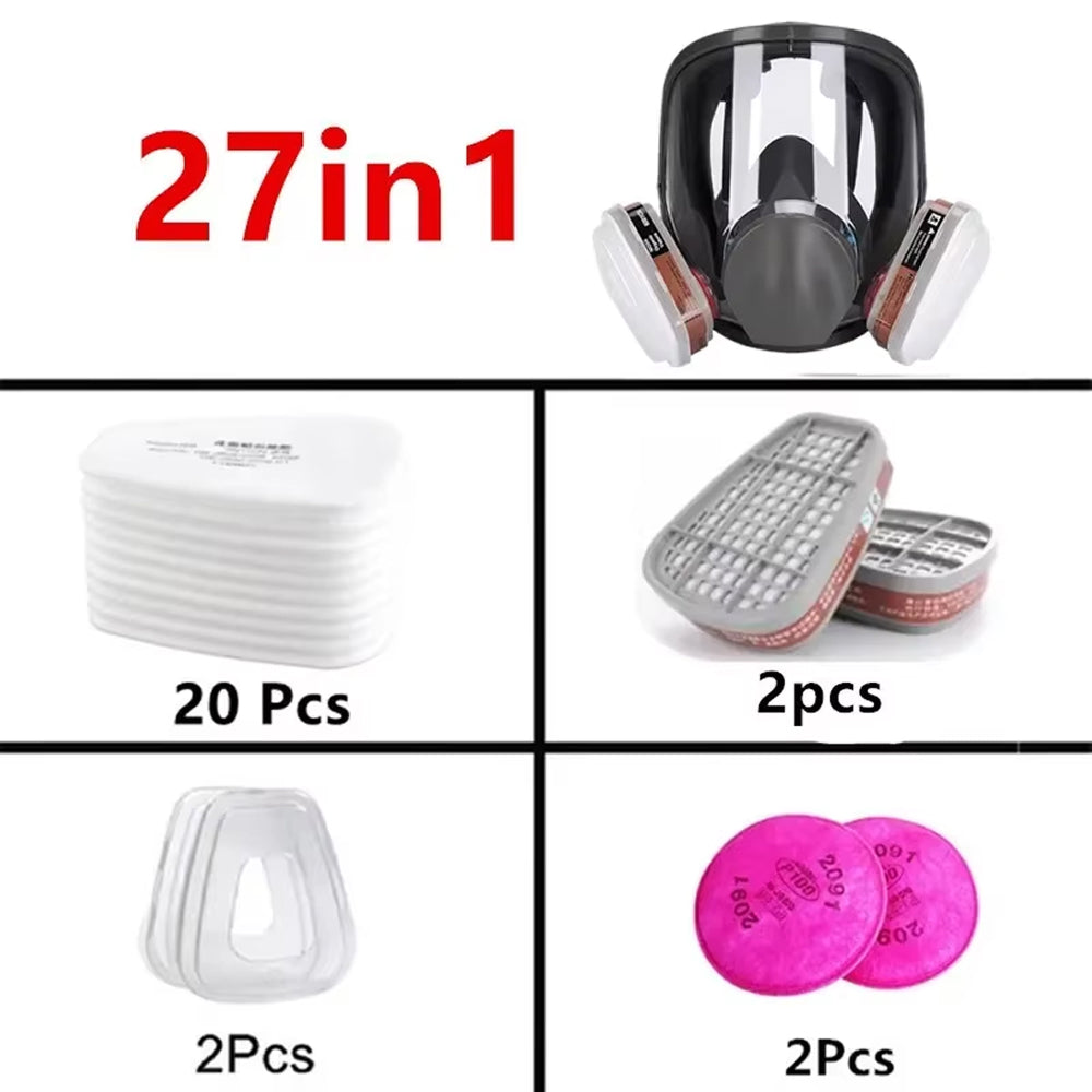 AiroLabix Full Face Respirator Mask with KN95 Dual Filtration
