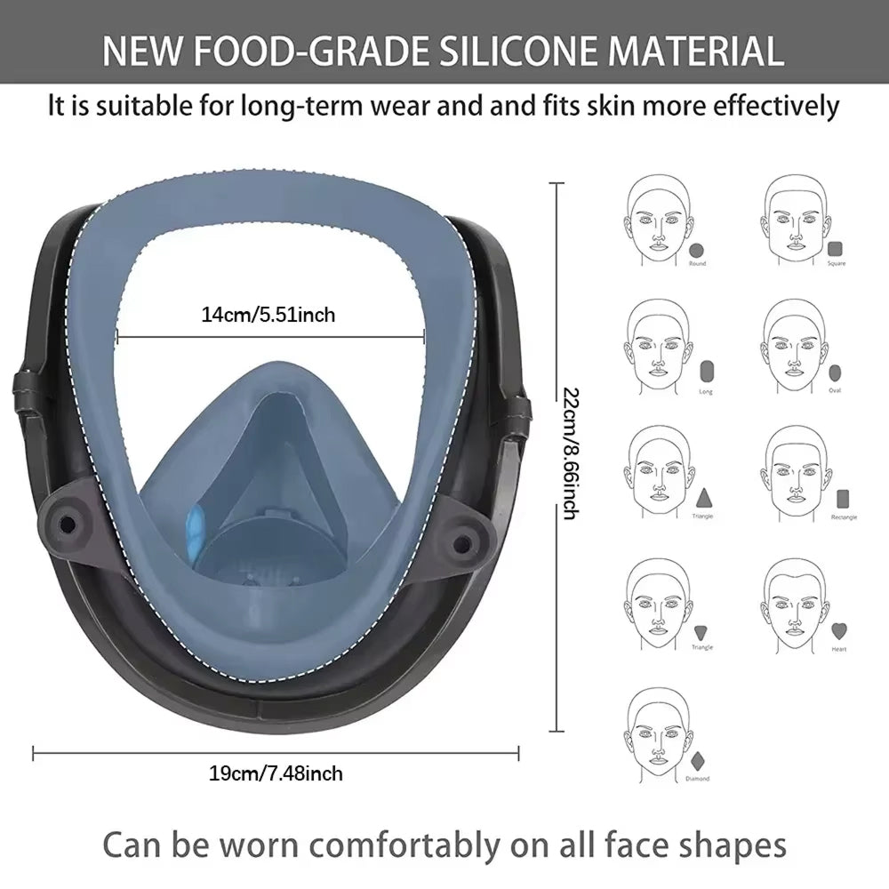 AiroLabix Full Face Respirator Mask with KN95 Dual Filtration