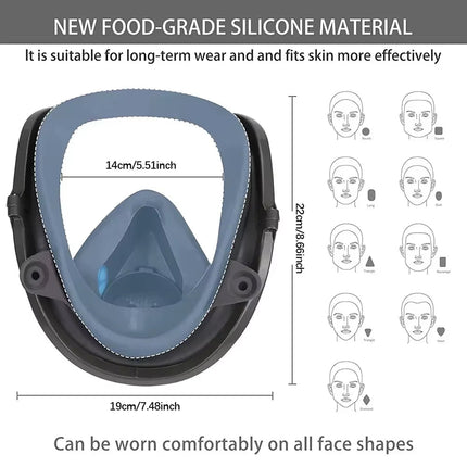 AiroLabix Full Face Respirator Mask with KN95 Dual Filtration
