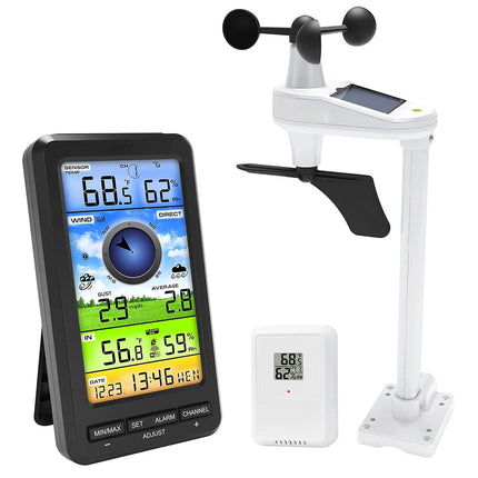 AiryVonex Solar Powered WiFi Weather Station with HD Display
