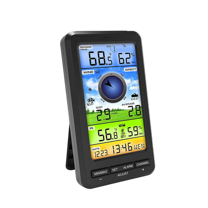 AiryVonex Solar Powered WiFi Weather Station with HD Display