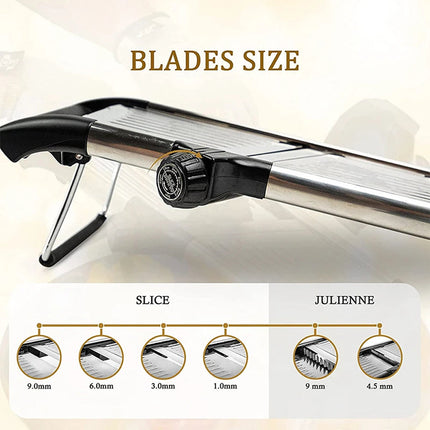BladeAuxi Adjustable Mandoline Slicer with 6 Cuts & Safety Glove