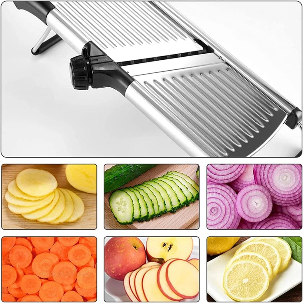 BladeAuxi Adjustable Mandoline Slicer with 6 Cuts & Safety Glove