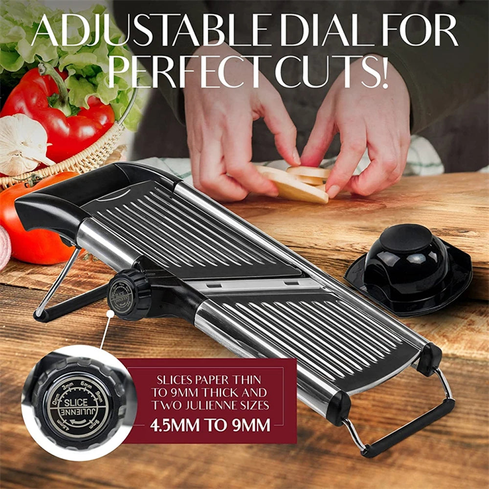 BladeAuxi Adjustable Mandoline Slicer with 6 Cuts & Safety Glove