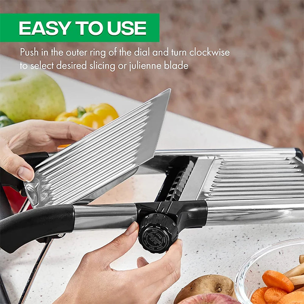BladeAuxi Adjustable Mandoline Slicer with 6 Cuts & Safety Glove
