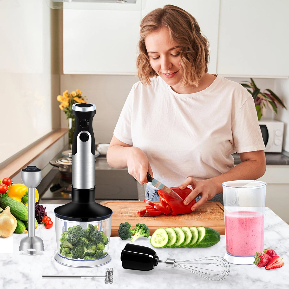 BlenDorie Professional 5-in-1 Immersion Blender with 1200W Motor