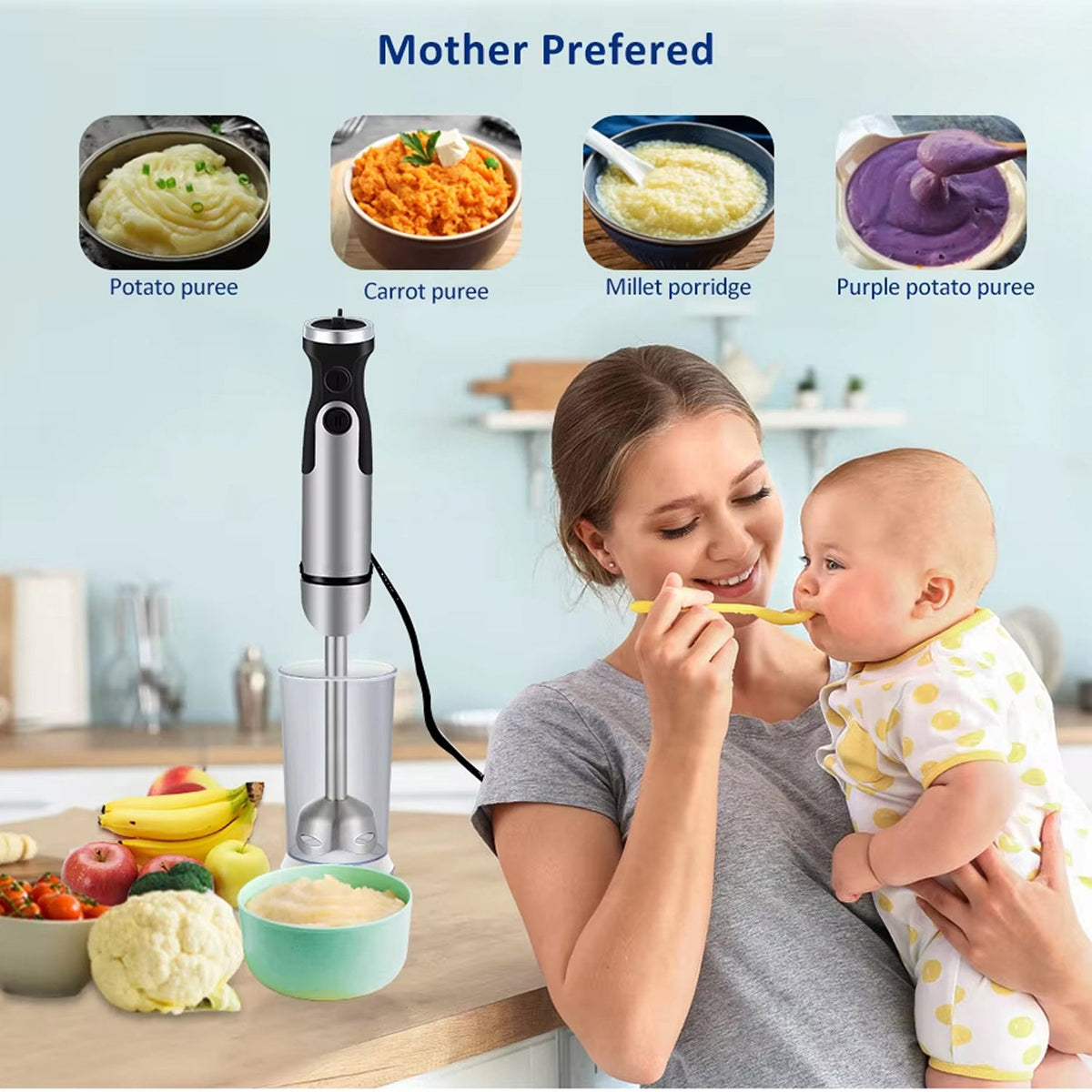 BlenDorie Professional 5-in-1 Immersion Blender with 1200W Motor