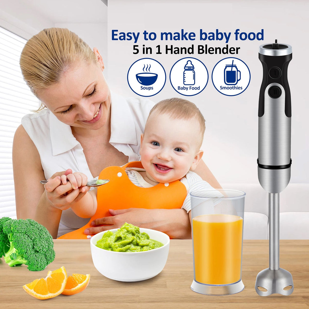BlenDorie Professional 5-in-1 Immersion Blender with 1200W Motor