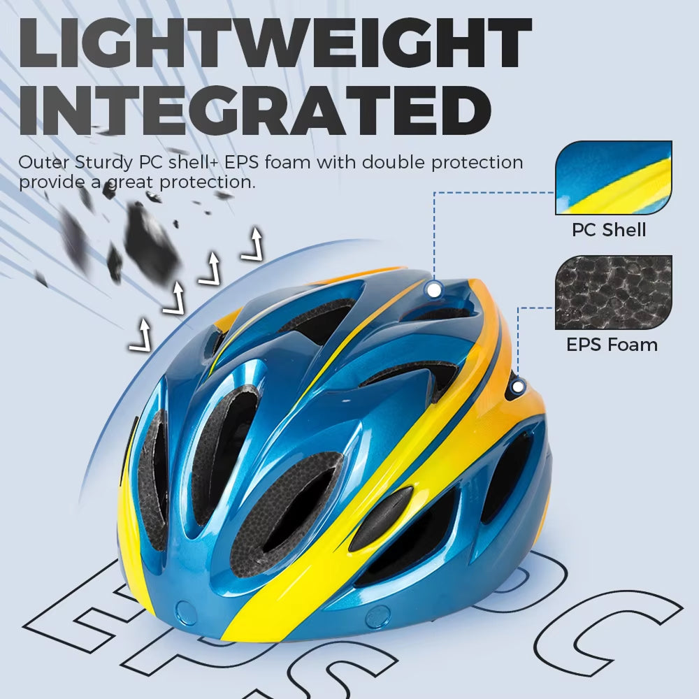 Cranexo CE-Certified Bike Helmet with LED Light & Magnetic Goggles