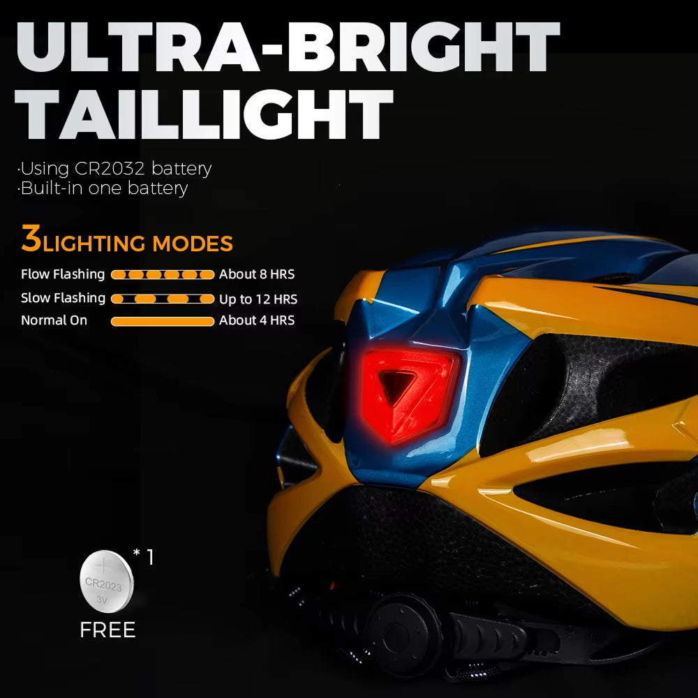 Cranexo CE-Certified Bike Helmet with LED Light & Magnetic Goggles