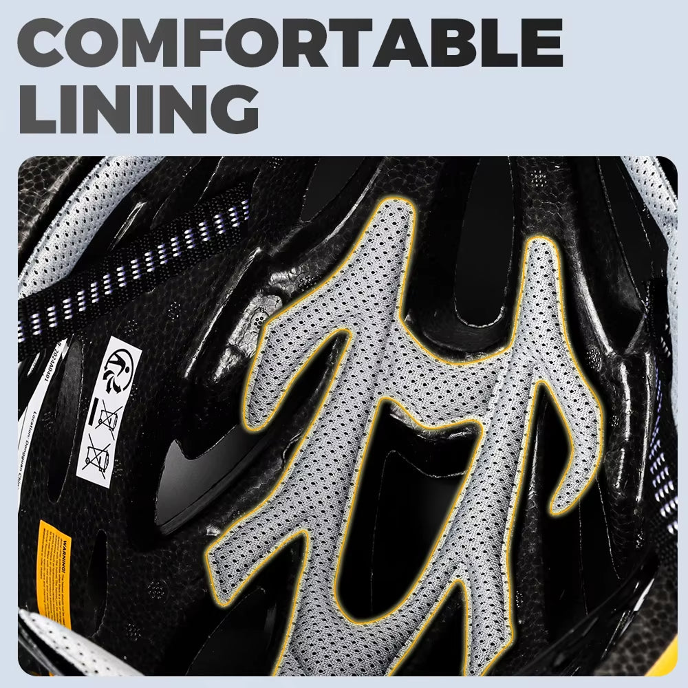Cranexo CE-Certified Bike Helmet with LED Light & Magnetic Goggles