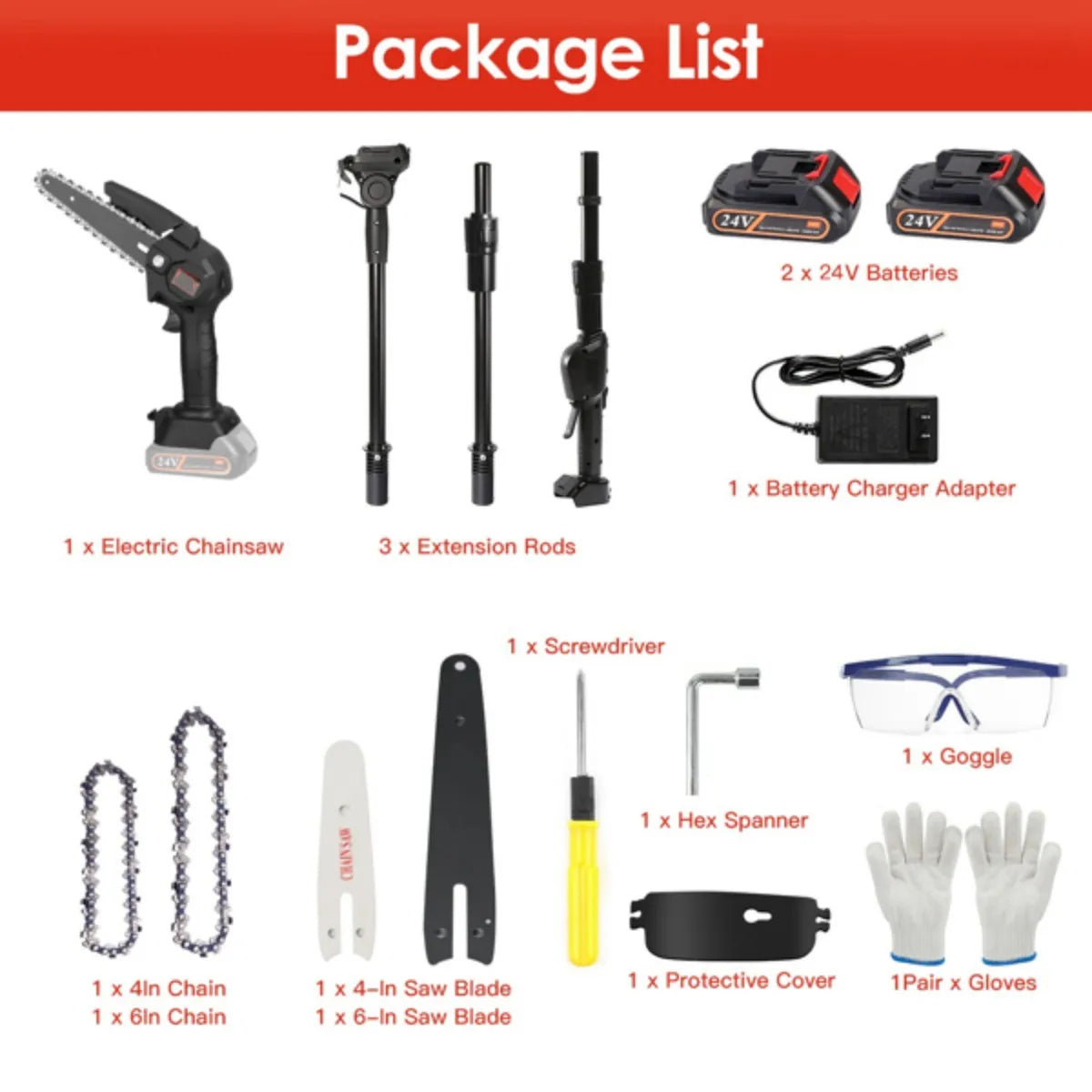 CrestiCut 2-in-1 Cordless Pole Saw & Mini Chainsaw for Trees