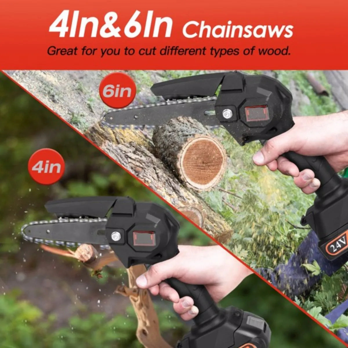 CrestiCut 2-in-1 Cordless Pole Saw & Mini Chainsaw for Trees
