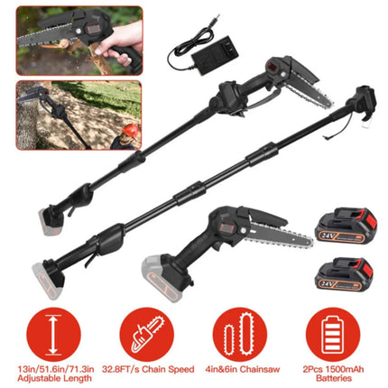 CrestiCut 2-in-1 Cordless Pole Saw & Mini Chainsaw for Trees