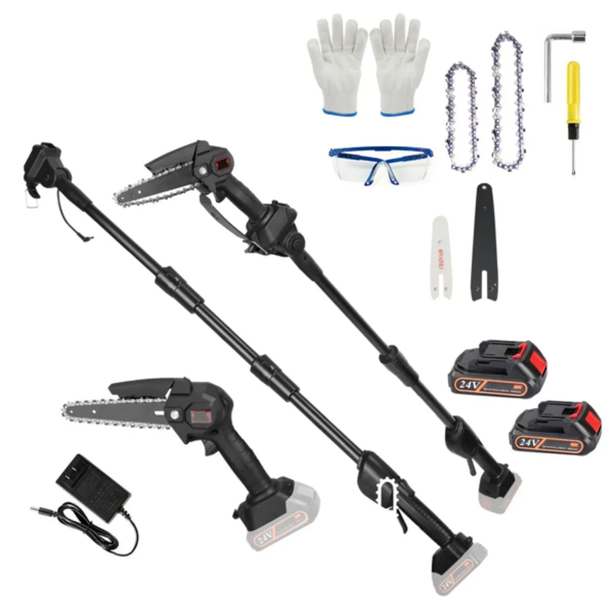 CrestiCut 2-in-1 Cordless Pole Saw & Mini Chainsaw for Trees