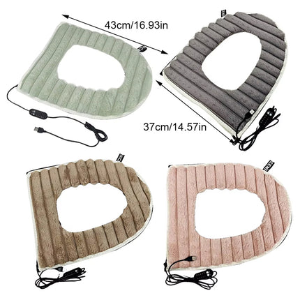 CushieFlow USB Heated Toilet Seat Cushion Cover