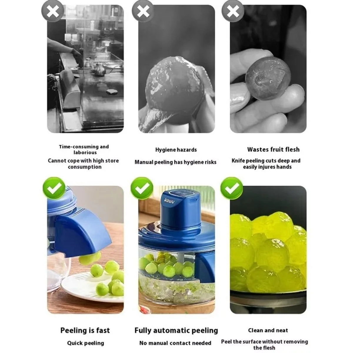 DeskiNax Automatic Peeling Machine for Grapes and Garlic