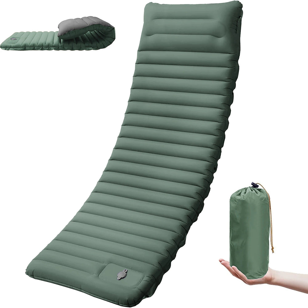 DoziePod 4-Inch Inflatable Camping Mattress with Built-In Foot Pump