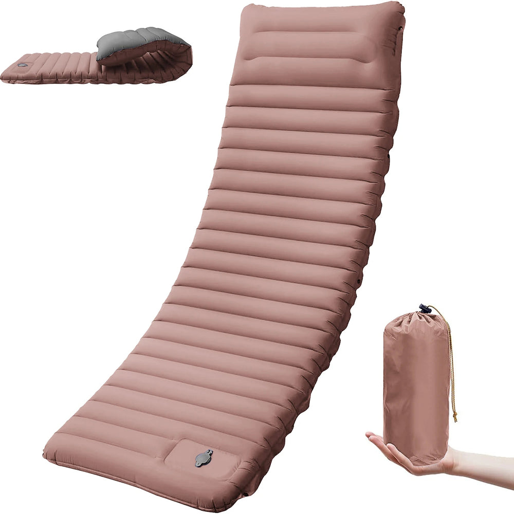 DoziePod 4-Inch Inflatable Camping Mattress with Built-In Foot Pump