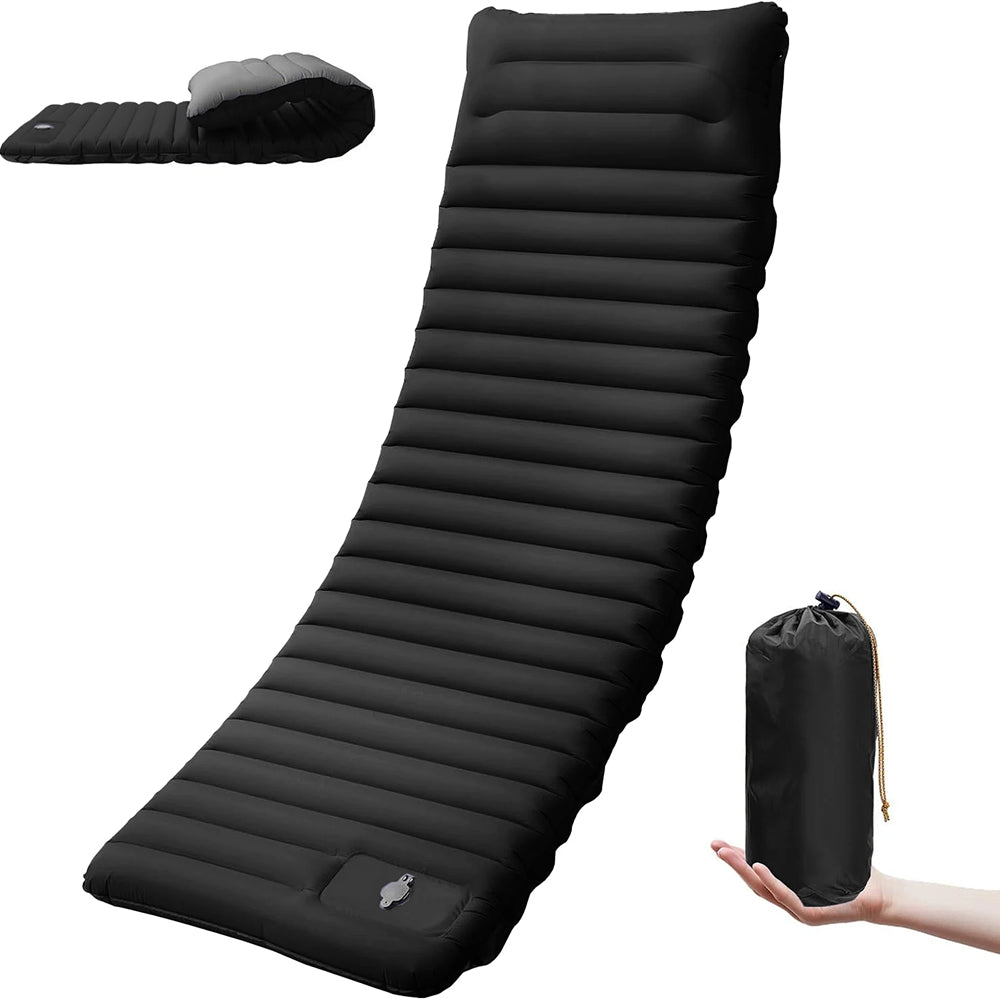 DoziePod 4-Inch Inflatable Camping Mattress with Built-In Foot Pump