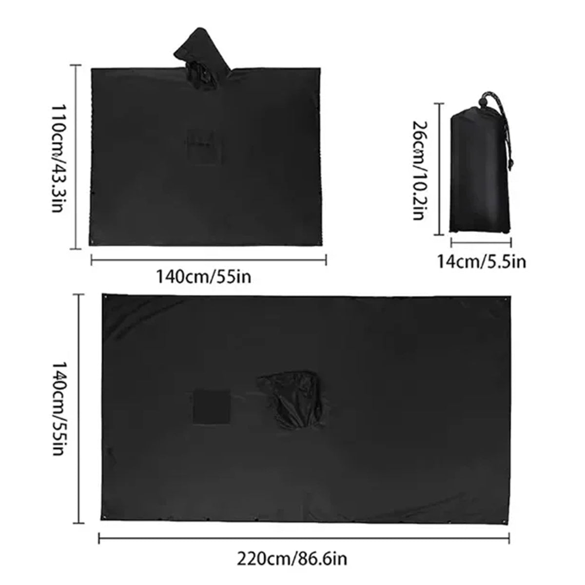 DryeeVox 3-in-1 Military Ripstop Rain Poncho