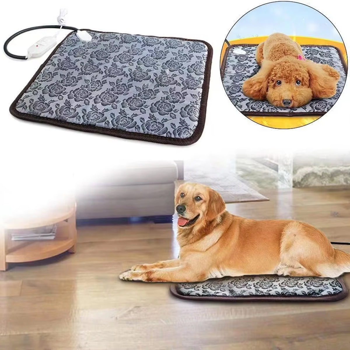 Firopup Pet Heat Pad | Waterproof Warming Mat with Anti-Bite Cord