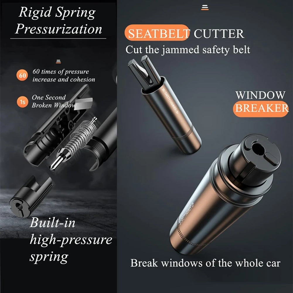 GlasiTeki 2-in-1 Car Escape Tool and Seatbelt Cutter