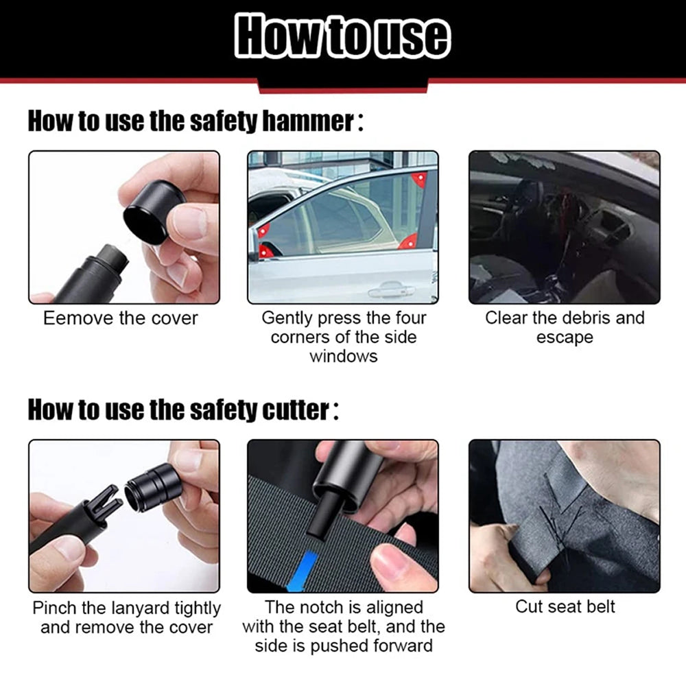 GlasiTeki 2-in-1 Car Escape Tool and Seatbelt Cutter