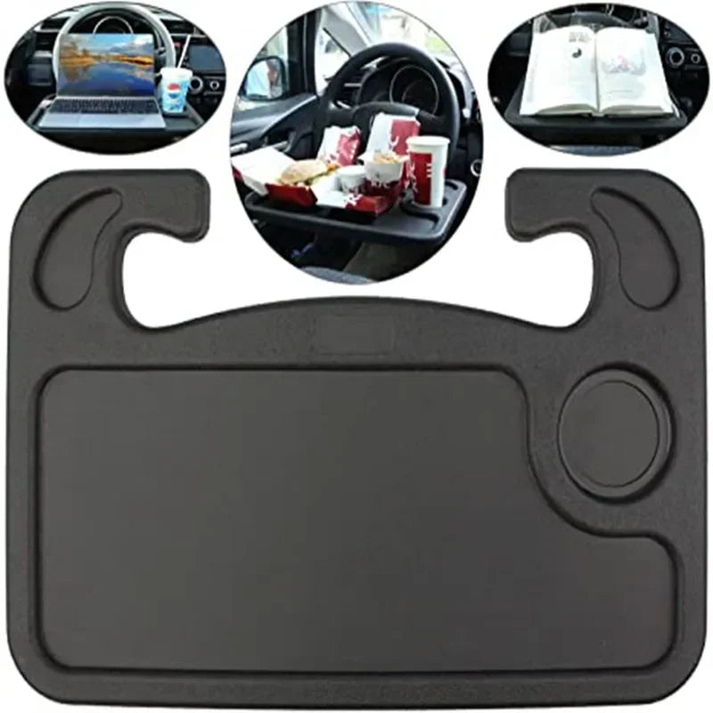 GripiDesk Mobile Car Desk and Steering Wheel Food Tray