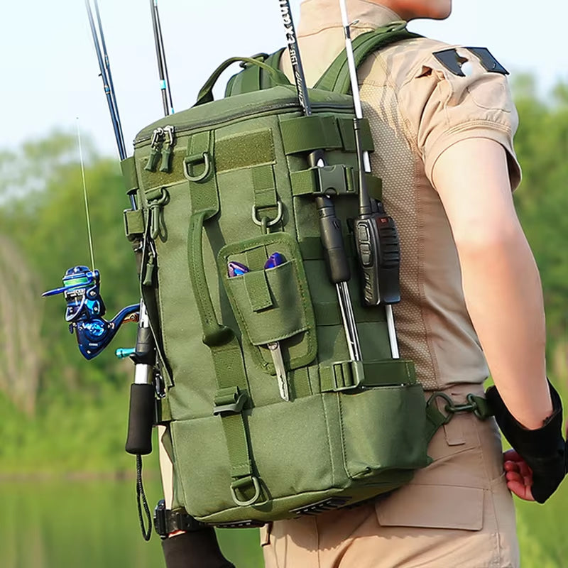 GripiLoft Tactical Fishing Backpack with Rod Holders