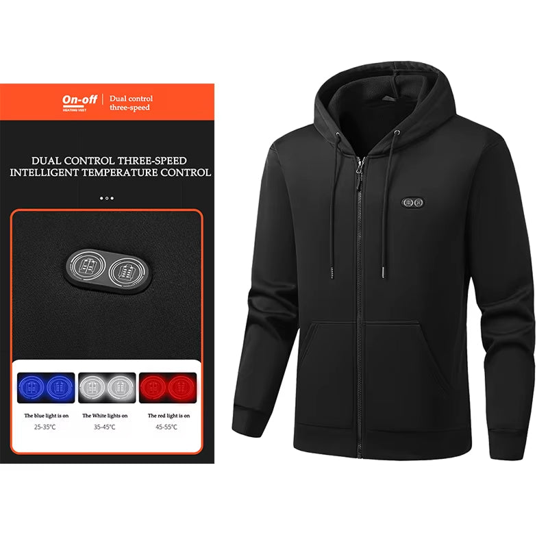 HoodyCoze 17-Zone Dual-Control Heated Hoodie for Winter