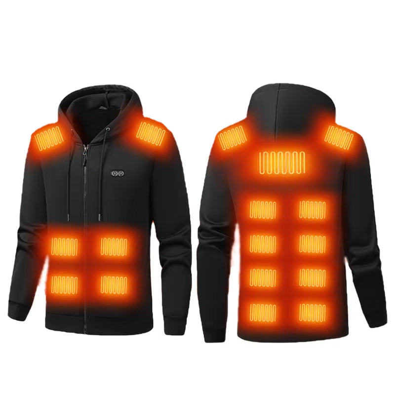 HoodyCoze 17-Zone Dual-Control Heated Hoodie for Winter