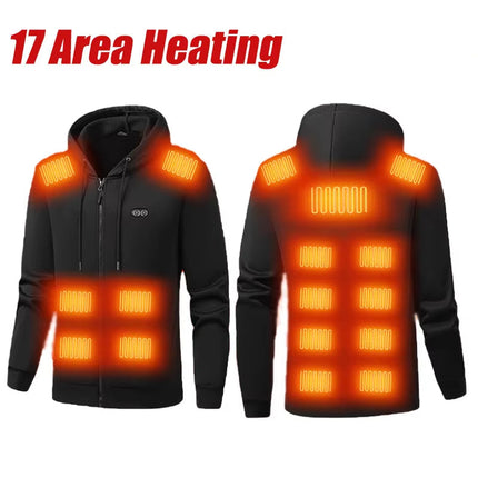 HoodyCoze 17-Zone Dual-Control Heated Hoodie for Winter