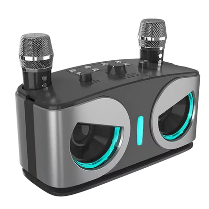 JamVoicy Portable Karaoke Machine with Dual Wireless Microphones