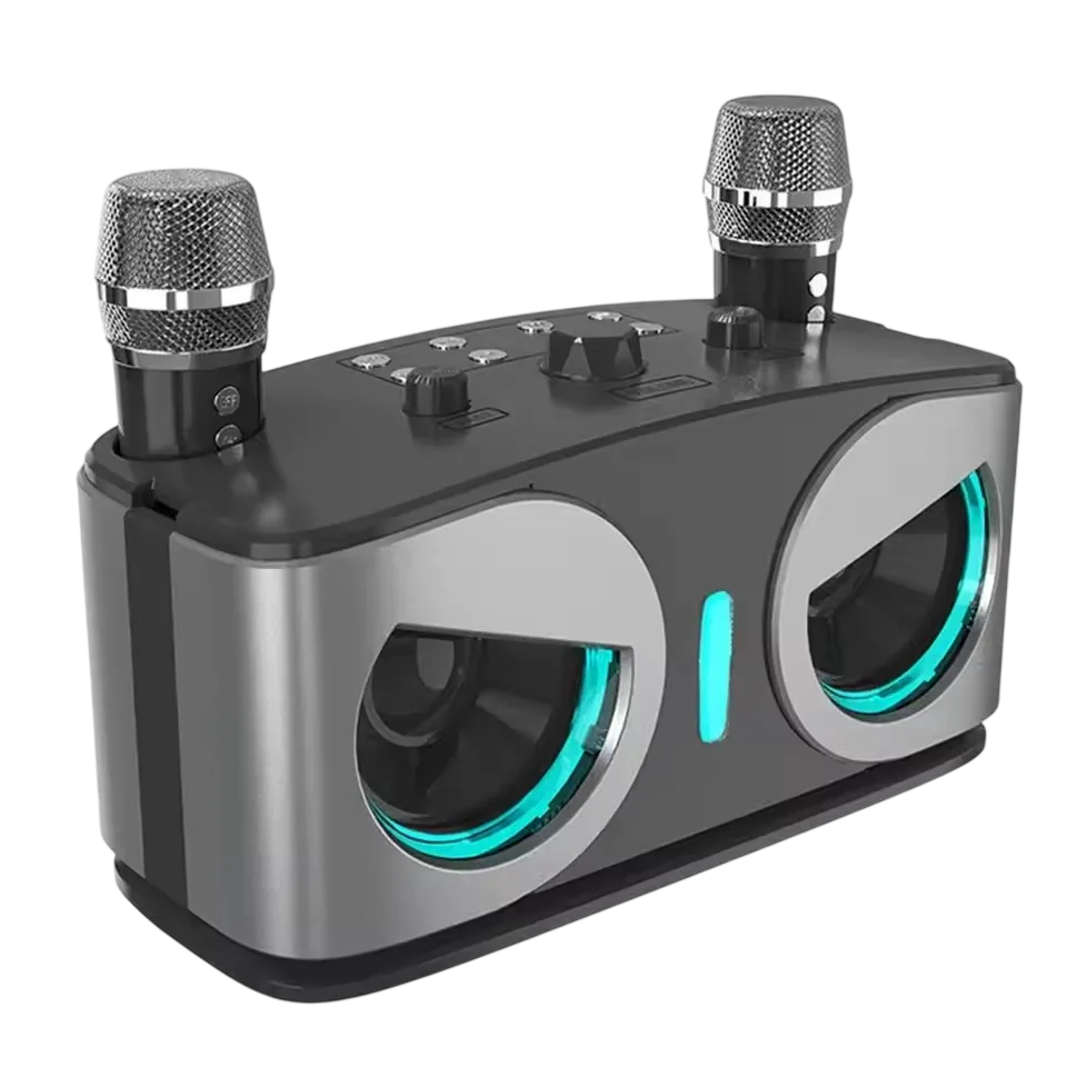 JamVoicy Portable Karaoke Machine with Dual Wireless Microphones