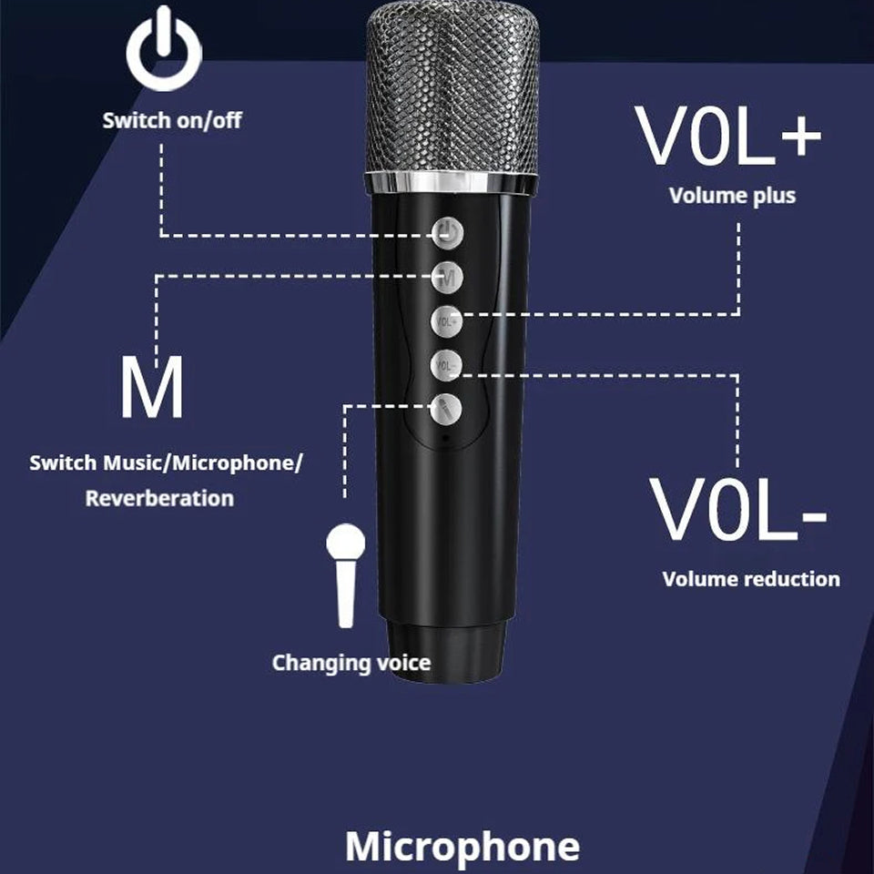 JamVoicy Portable Karaoke Machine with Dual Wireless Microphones