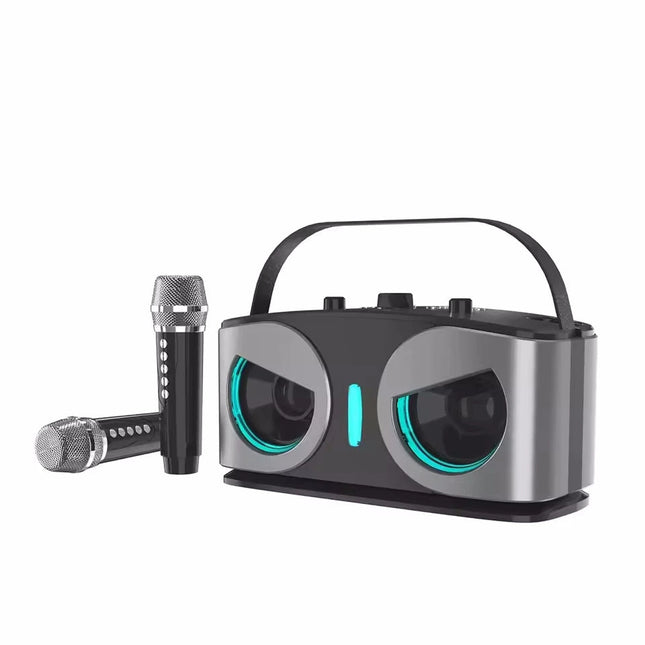 JamVoicy Portable Karaoke Machine with Dual Wireless Microphones