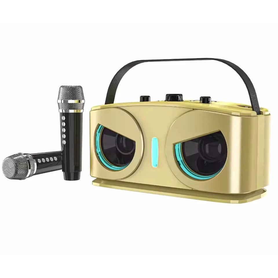 JamVoicy Portable Karaoke Machine with Dual Wireless Microphones