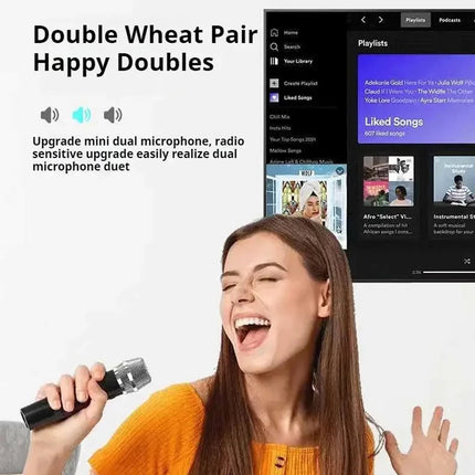 JamVoicy Portable Karaoke Machine with Dual Wireless Microphones