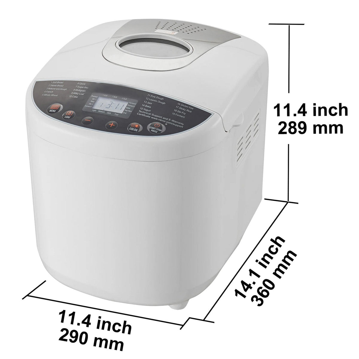 LoafyBake Automatic Bread Maker with Ceramic Pan