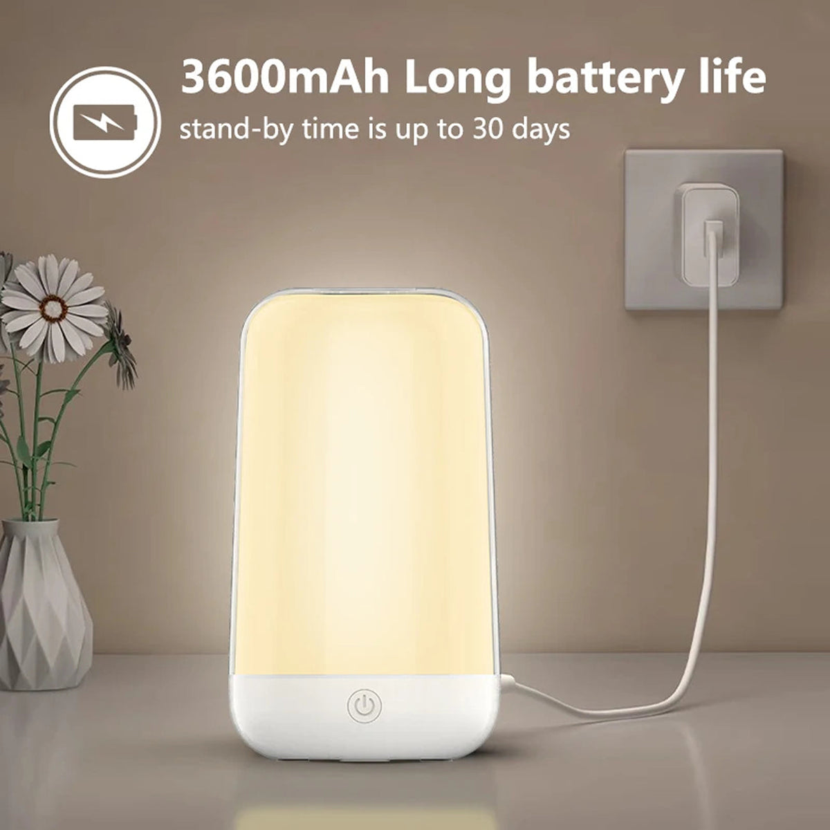 LumiTechx Smart Touch Bedside Lamp 16M Colors Cordless