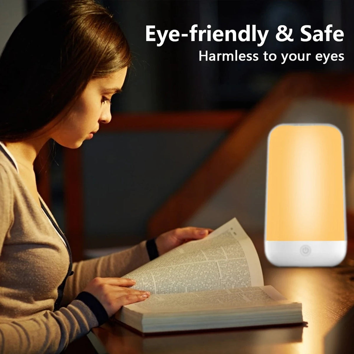 LumiTechx Smart Touch Bedside Lamp 16M Colors Cordless