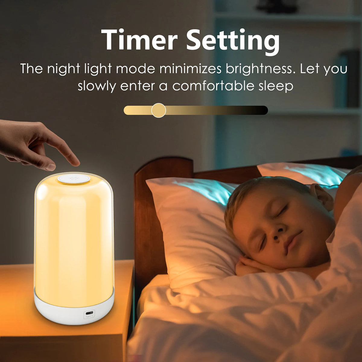 LumiTechx Smart Touch Bedside Lamp 16M Colors Cordless