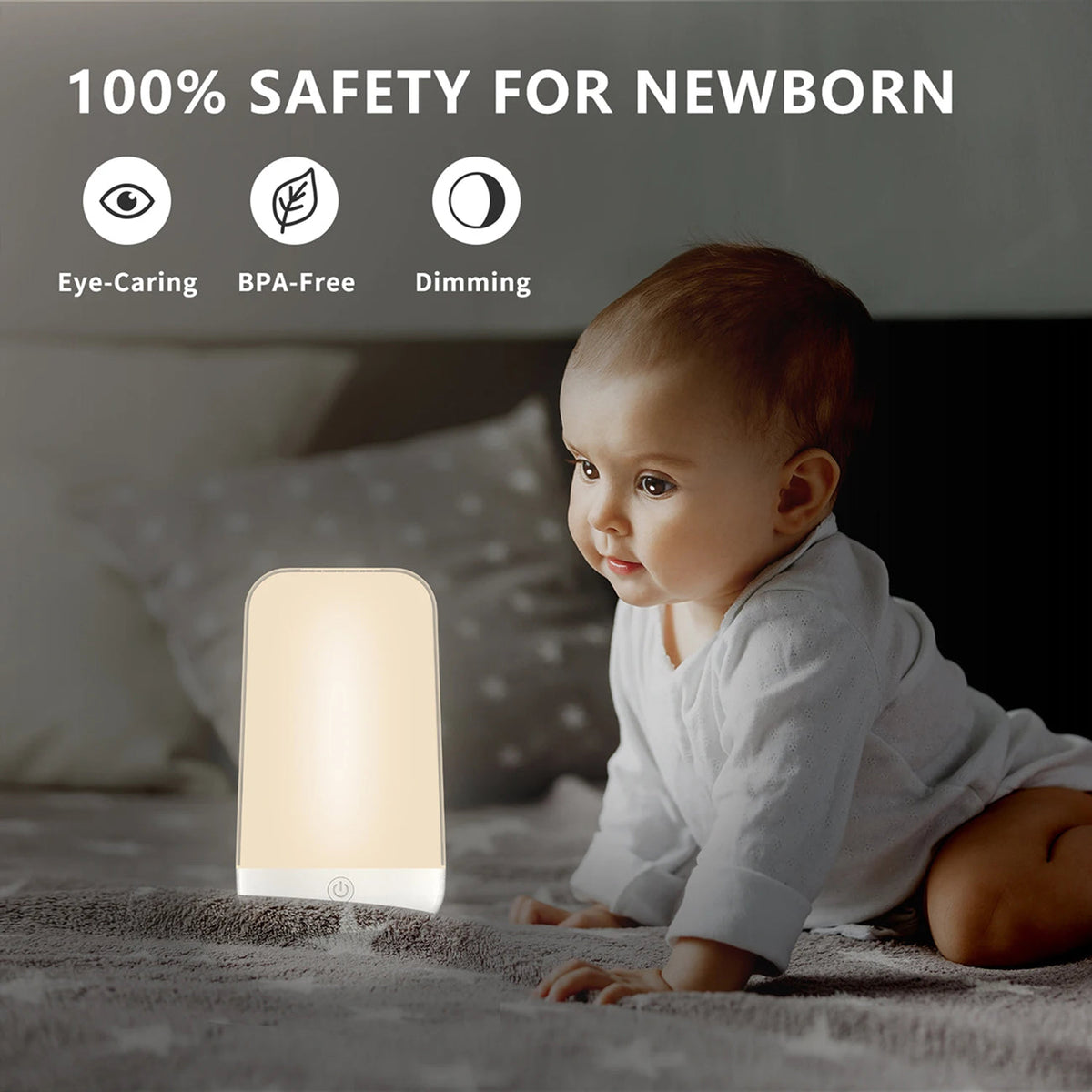 LumiTechx Smart Touch Bedside Lamp 16M Colors Cordless