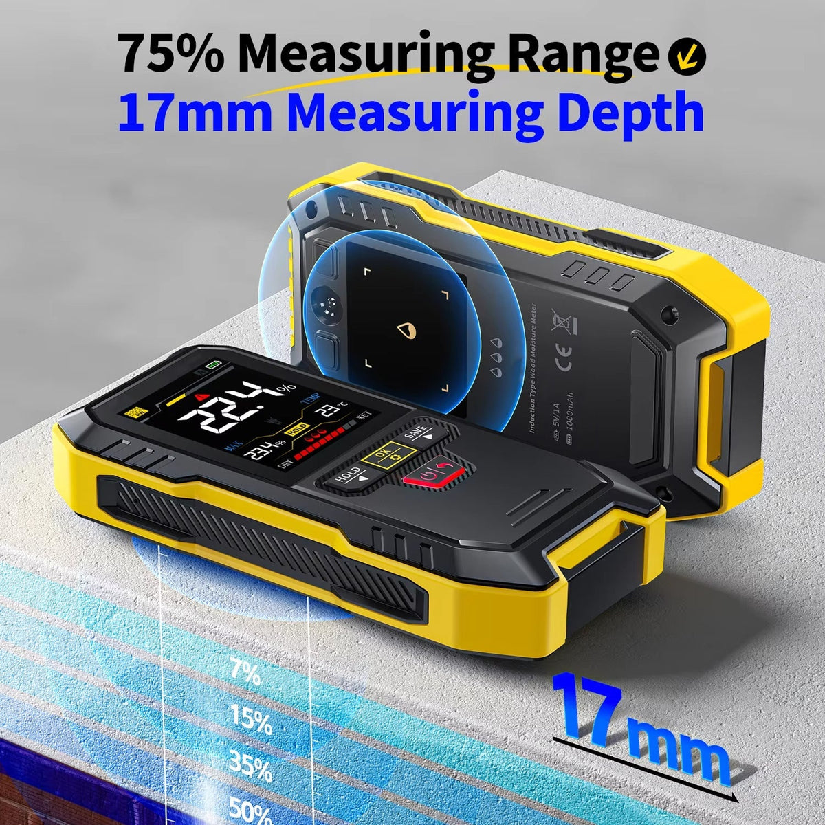 MoistoRex Non-Destructive Pinless Wood Moisture Meter