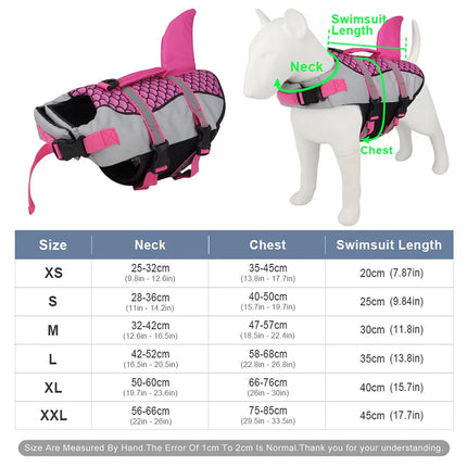 PawiFloat Shark Design Dog Life Jacket for Water Safety