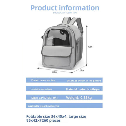 PawsieTive 3-in-1 Breathable Pet Backpack Carrier for Cats and Small Dogs
