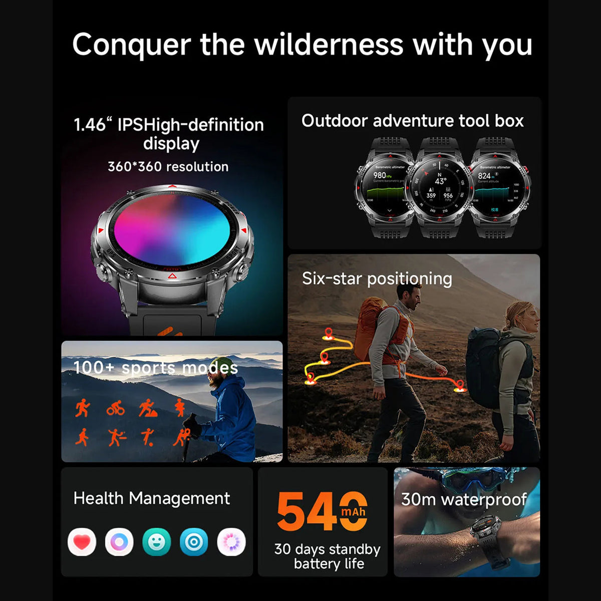 Pexoriax Military-Grade Rugged Sports Smartwatch